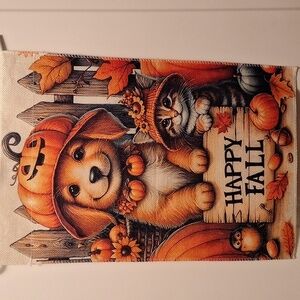 NWOT Fall Puppy and Kitten Garden Flag